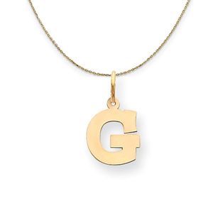 14k Yellow Gold, Amanda, Sm Block Initial G Necklace - 18 Inch